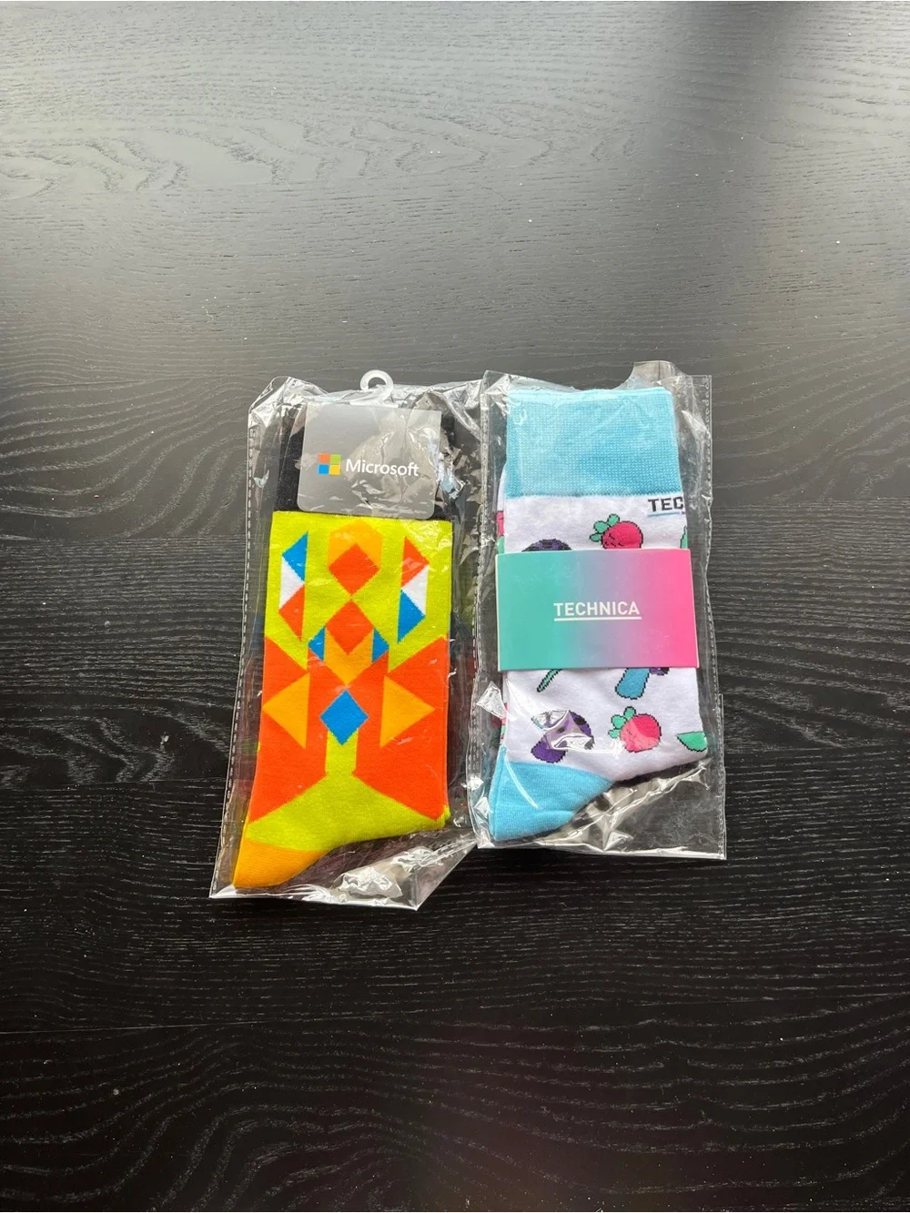 Microsoft and Technica Novelty Crew Socks Multi Color Cotton Blend Pack of 2
